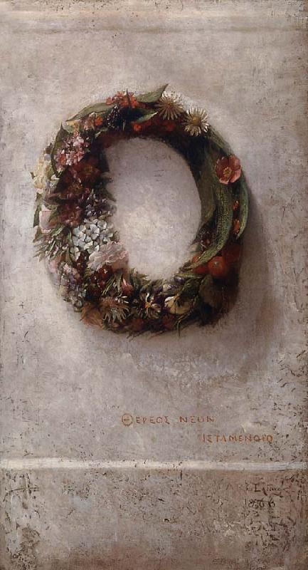 John La Farge Wreath of Flowers France oil painting art